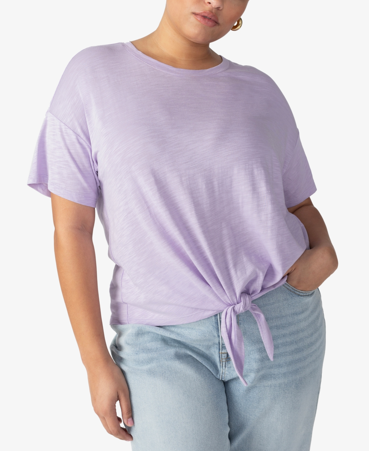 Sanctuary Everyday Tie Front Top In Purple