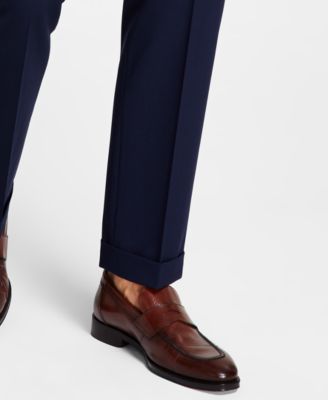 Men's Pleated Solid Classic Fit Pants