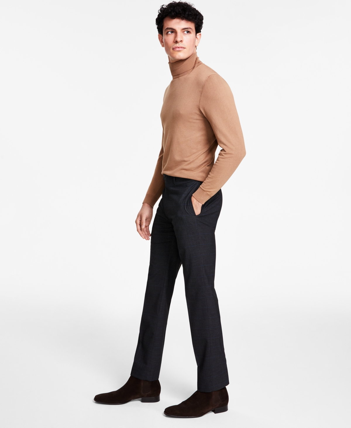 Shop Calvin Klein Men's Slim-fit Performance Dress Pants In Charcoal