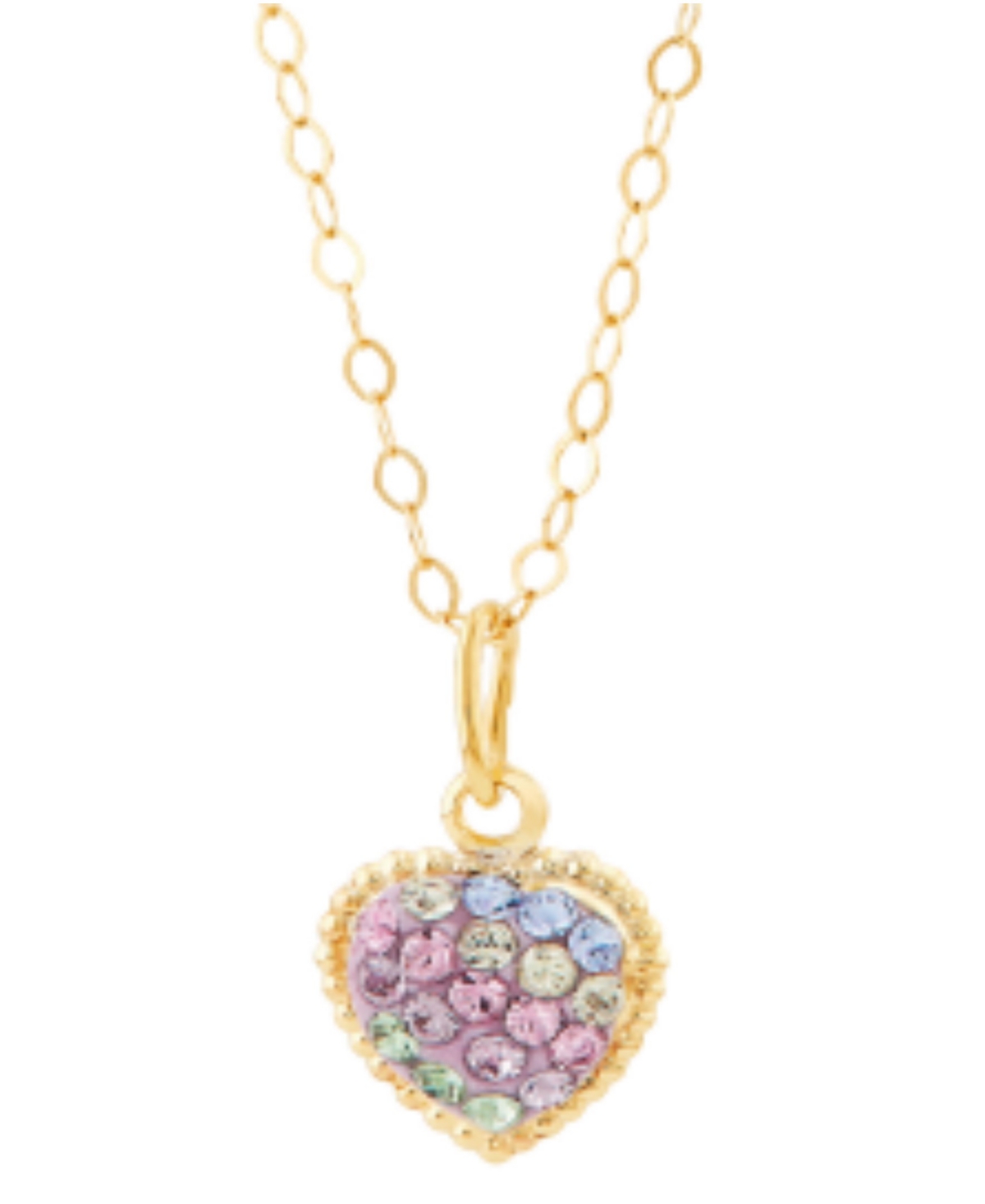 Macy's Children's 14k Gold Necklace, Crystal Heart Pendant
