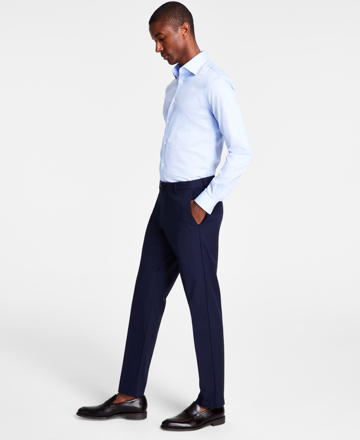 Michael Kors Men's Classic Fit Cotton Stretch Performance Pants In Navy