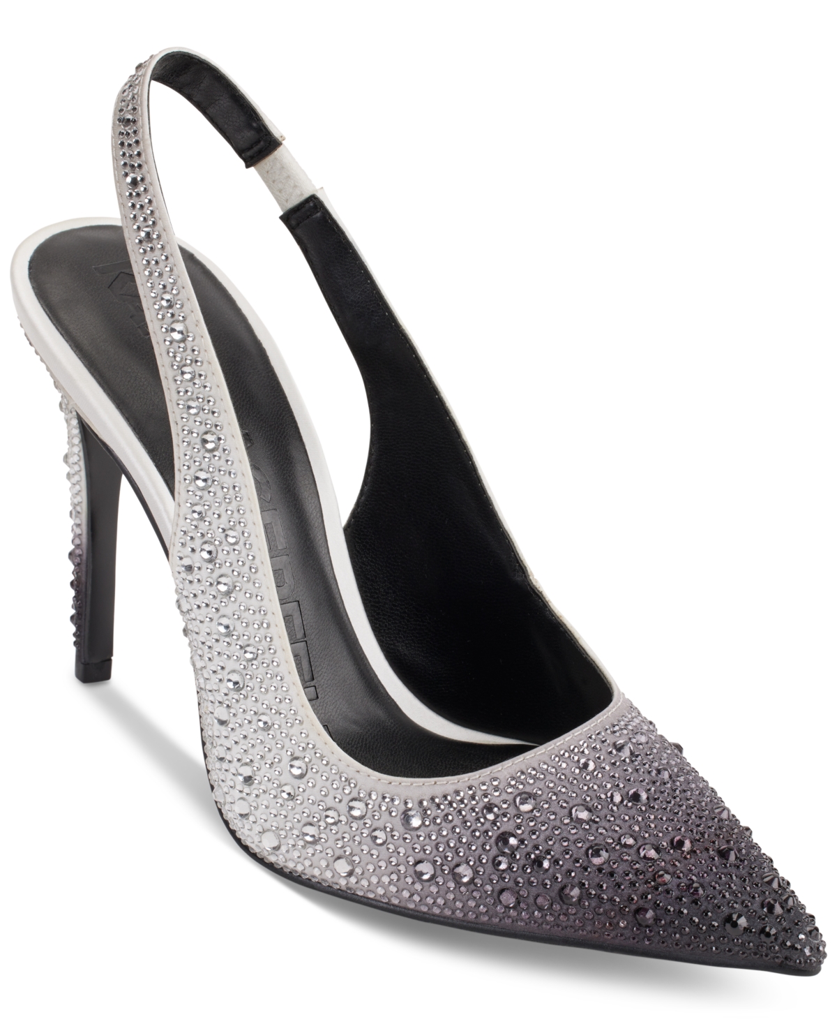 Women's Slip-On Pointed-Toe Slingback Pumps - 005:Black/white