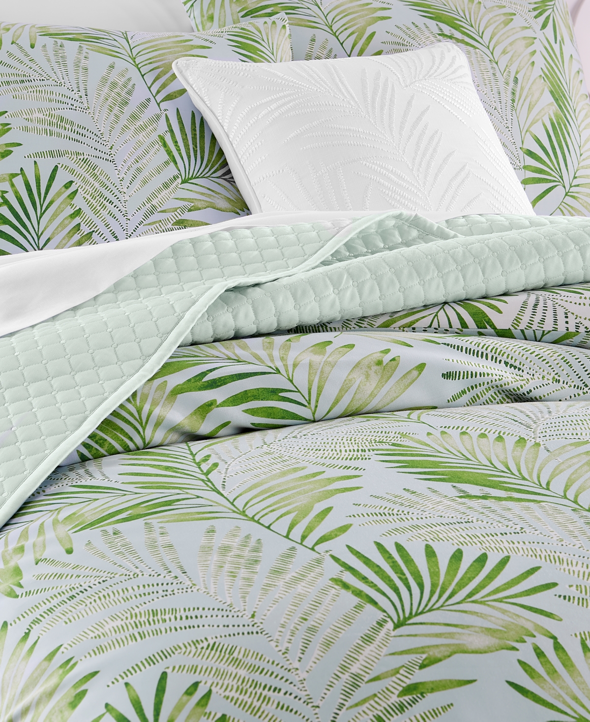 Closeout! Charter Club Damask Designs Cascading Palms 300-Thread Count 3-Pc. Comforter Set, Full/Queen, Exclusively at Macy's -pastel Gr