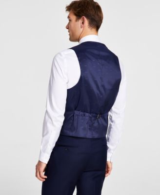 Men's Classic-Fit Wool-Blend Stretch Solid Suit Vest 