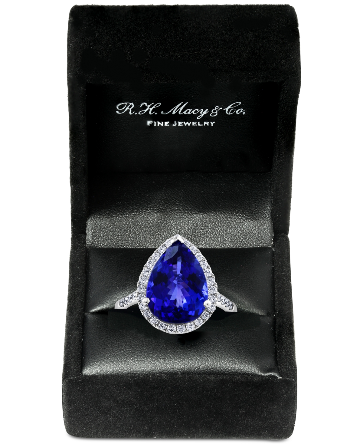 Effy(6 ct. t.w.) & Diamond (3/8 ct. t.w.) Halo Ring in 14k White Gold - Tanzanite