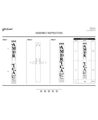 60" H Wooden Patriotic, Americana Porch Sign