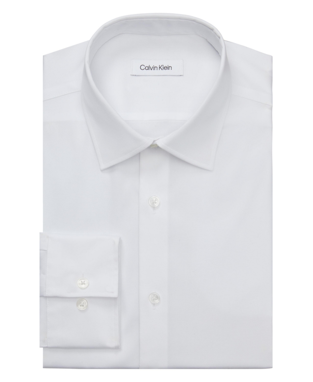Shop Calvin Klein Men's Refined Slim Fit Stretch Dress Shirt In White