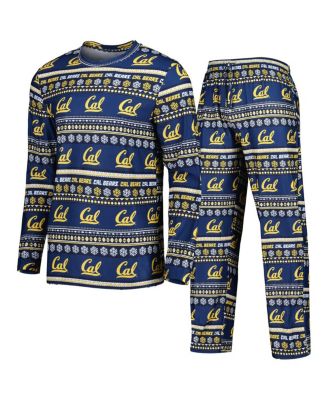 Men's Navy Cal Bears Swivel Long Sleeve T-shirt and Pants Sleep Set