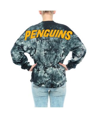 Women's Black Pittsburgh Penguins Crystal-Dye Long Sleeve T-shirt