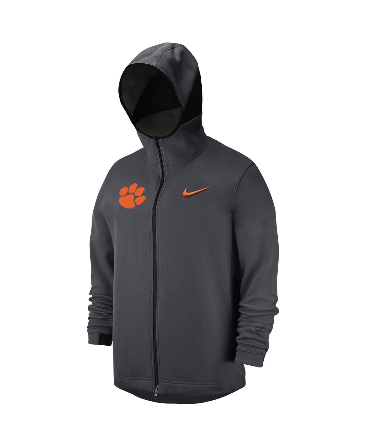 Men's NikeClemson Tigers Tonal Showtime Full-Zip Hoodie - Anthracite