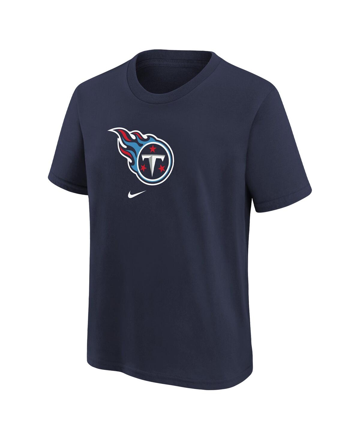 Nike Preschool Boys And Girls  Navy Tennessee Titans Team Wordmark T-shirt In Navy