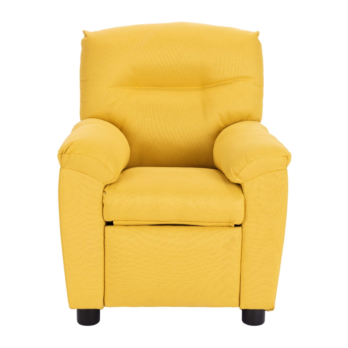 Fc Design Tufted Back Kids Recliner Sofa Chair With Pillow Top Armrest And Footrest In Yellow