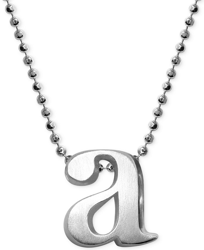Alex Woo Letter A Initial Charm Necklace Sterling Silver/18K Yellow Gold / 20 inch