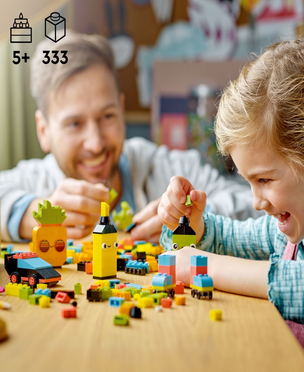 Lego Classic 11027 Creative Neon Fun Toy Assorted Piece Brick Expansion Building Set In Multicolor