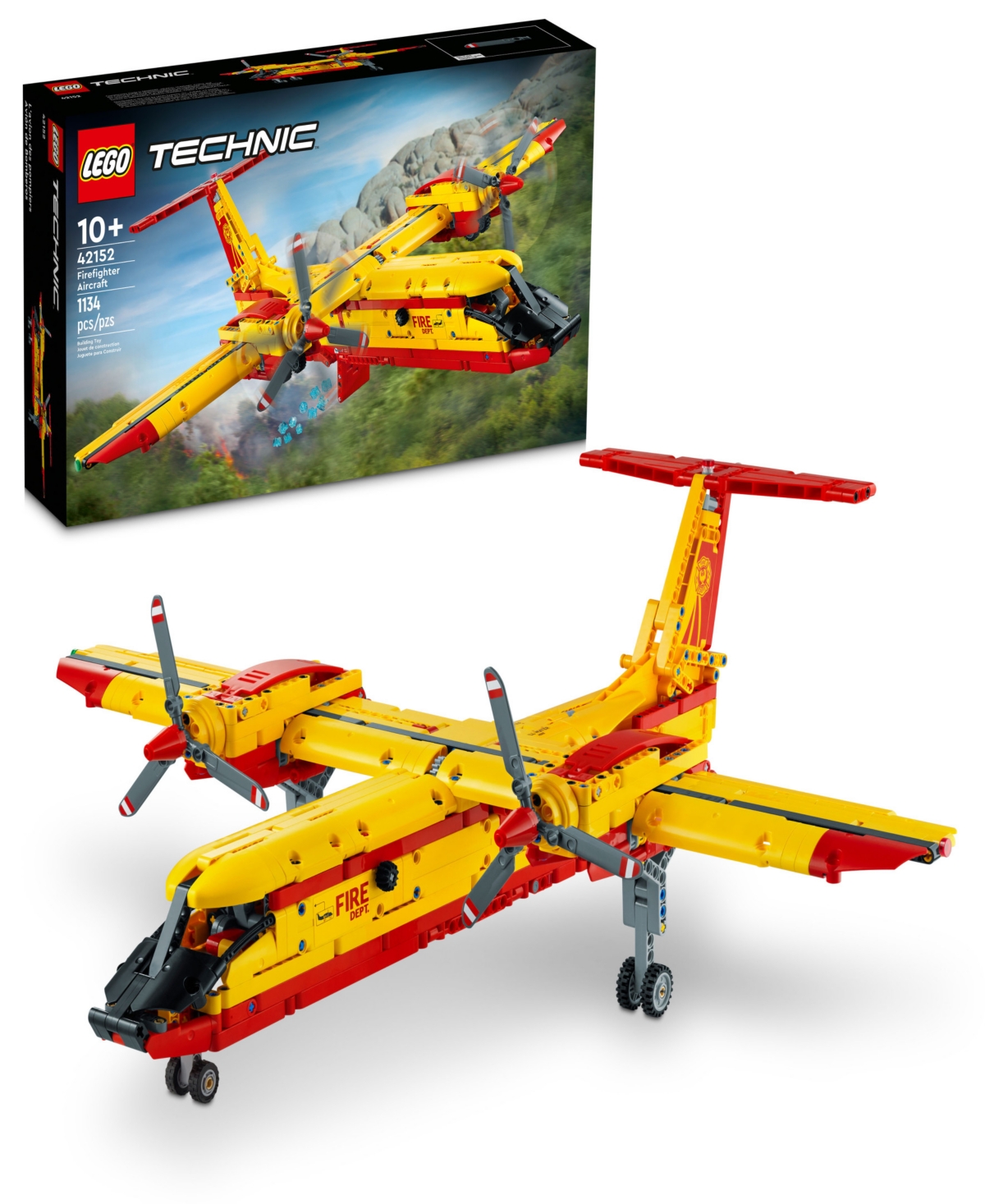 Lego Technic 42152 Firefighter Aircraft Toy Building Set In Multicolor