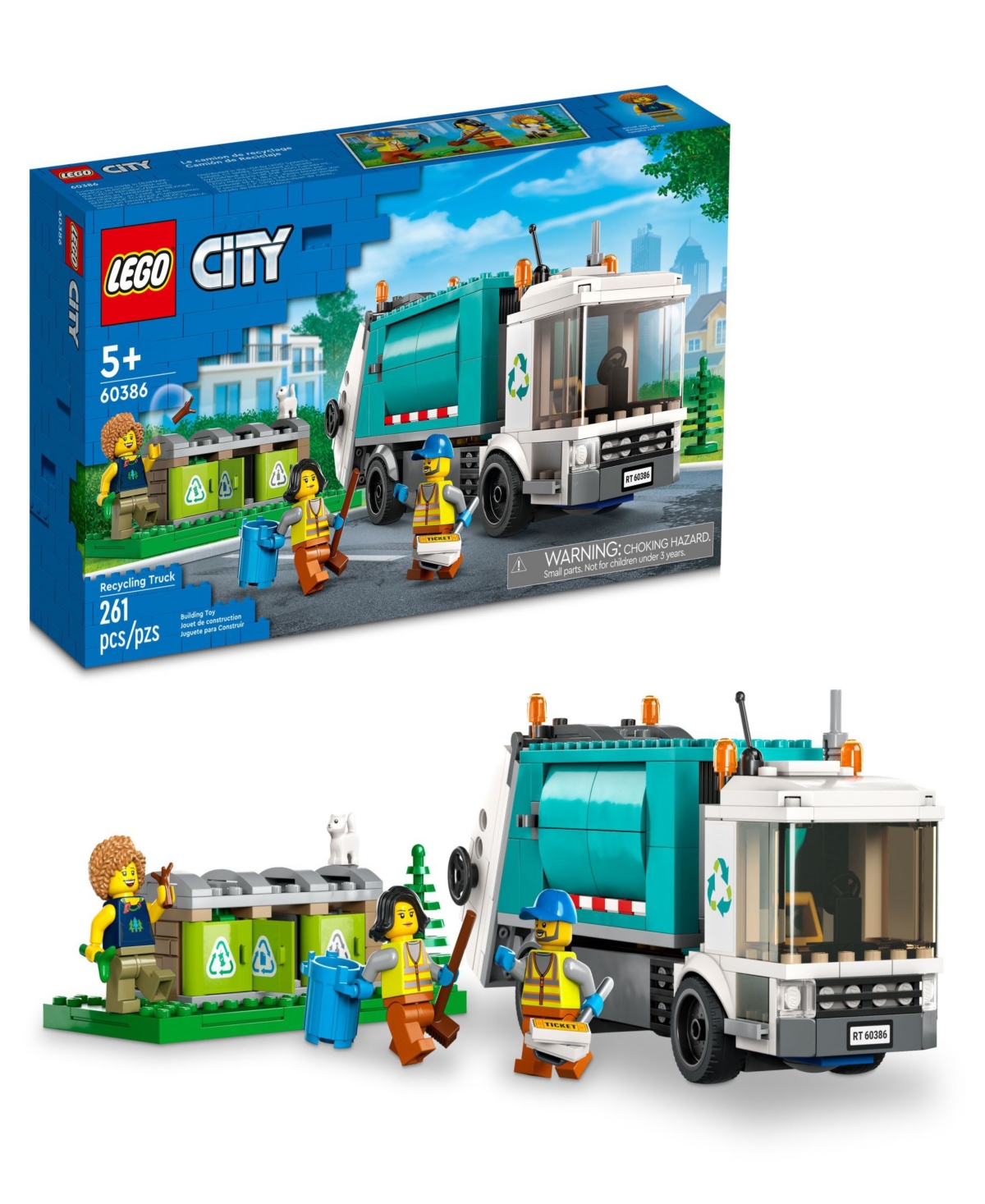 Lego City Great Vehicles Recycling Truck 60386 Toy Building Set With 3 Minifigures In Multicolor
