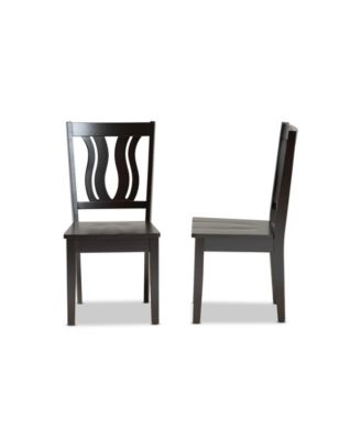 Fenton Modern and Contemporary Transitional 2-Piece Finished Wood Dining Chair Set