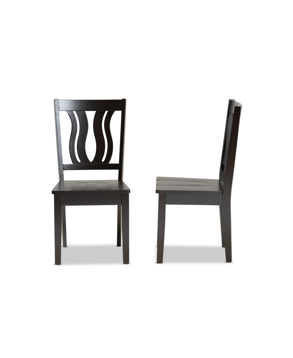 Shop Baxton Studio Fenton Modern And Contemporary Transitional 2-piece Finished Wood Dining Chair Set In Dark Brown