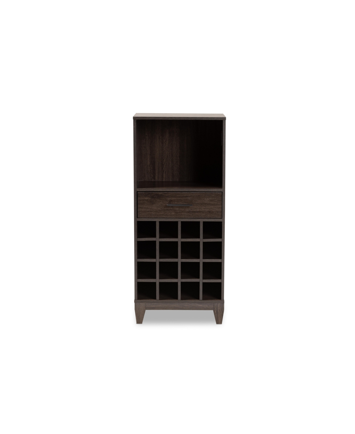 Baxton Studio Closeout!  Trenton Modern And Contemporary 45.25" Finished Wood 1-drawer Wine Storage C In Dark Brown