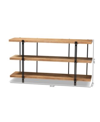 Tarah Modern 60" Rustic and Industrial Finished Wood and Finished Metal Console Table