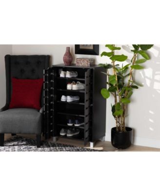 Ernest Modern and Contemporary 38.4" Finished Wood 2-Door Shoe Storage Cabinet