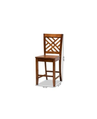Caron Modern and Contemporary Transitional 2-Piece Finished Wood Counter Stool Set