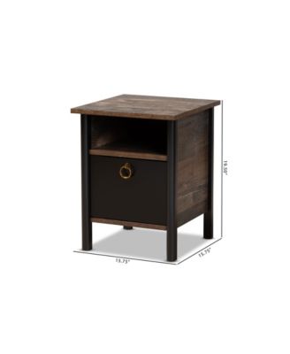 Vaughan Modern and Contemporary 19.5" Two-Tone and Finished Wood Nightstand
