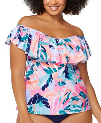 Raisins Curve - Trendy Plus Size Miami Nights Tortuga Tankini Top