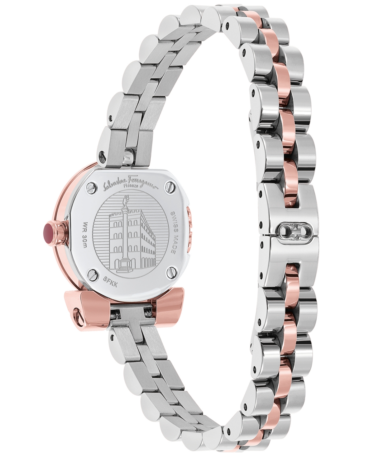 Shop Ferragamo Salvatore  Women's Swiss Gancini Two Tone Stainless Steel Bracelet Watch 23mm