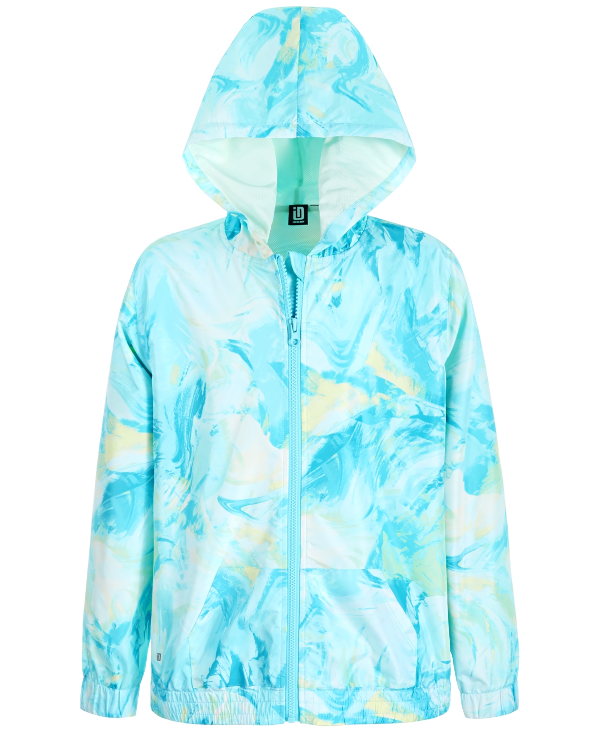 ID IDEOLOGY BIG GIRLS SCRATCHED-PAINT-PRINT LONG-SLEEVED JACKET, CREATED FOR MACY'S 