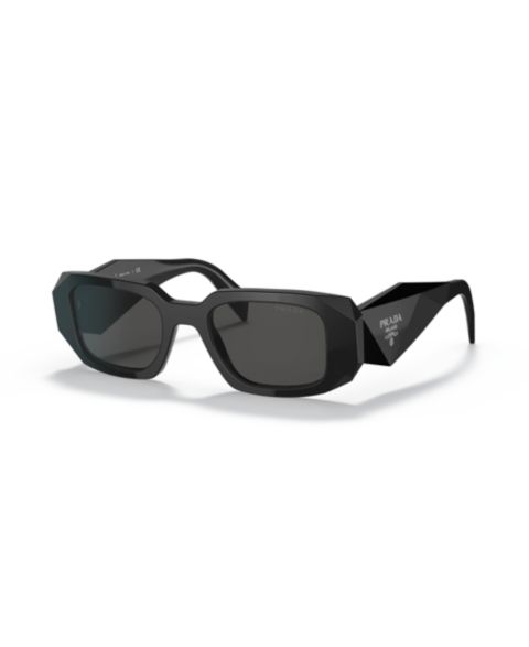 Женские солнцезащитные очки PRADA Low Bridge Rectangular Sunglasses, PR 17WSF, цвет: Чёрный