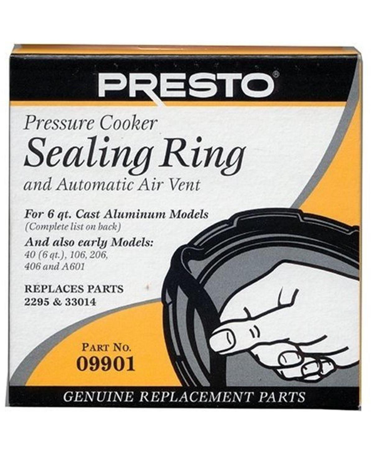Presto 09901 Sealing Ring For 6 Qt. Aluminum Pressure Cooker In Black