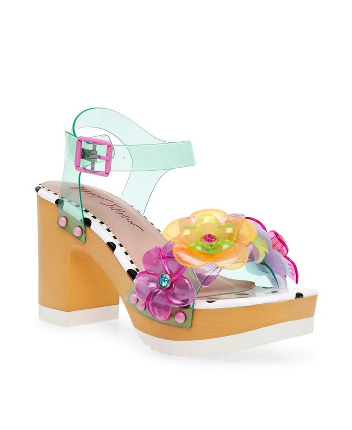 Betsey Johnson Women s Floryn Flower Embellished Platform Heeled