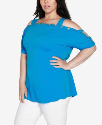 Plus Size Cold Shoulder Top