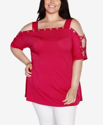 Plus Size Cold Shoulder Top