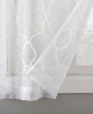 Allerton Embroidered Trellis Light Filtering Rod Pocket Kitchen Curtain Valance and Tiers Set