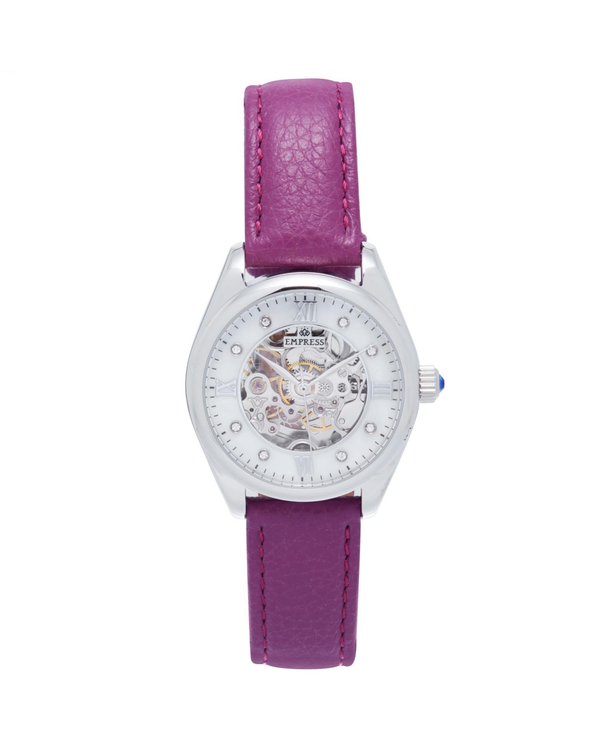 Women Magnolia Leather Watch - Purple/Silver, 37mm - Purple/silver