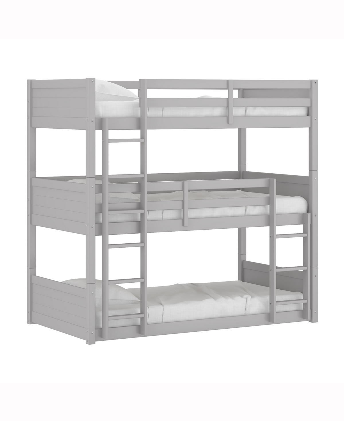 Hillsdale By Living Essentials Wood Capri Triple Bunk Bed In Gray