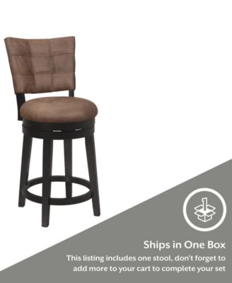 40.25" Wood and Upholstered Kaede Furniture Counter Height Swivel Stool