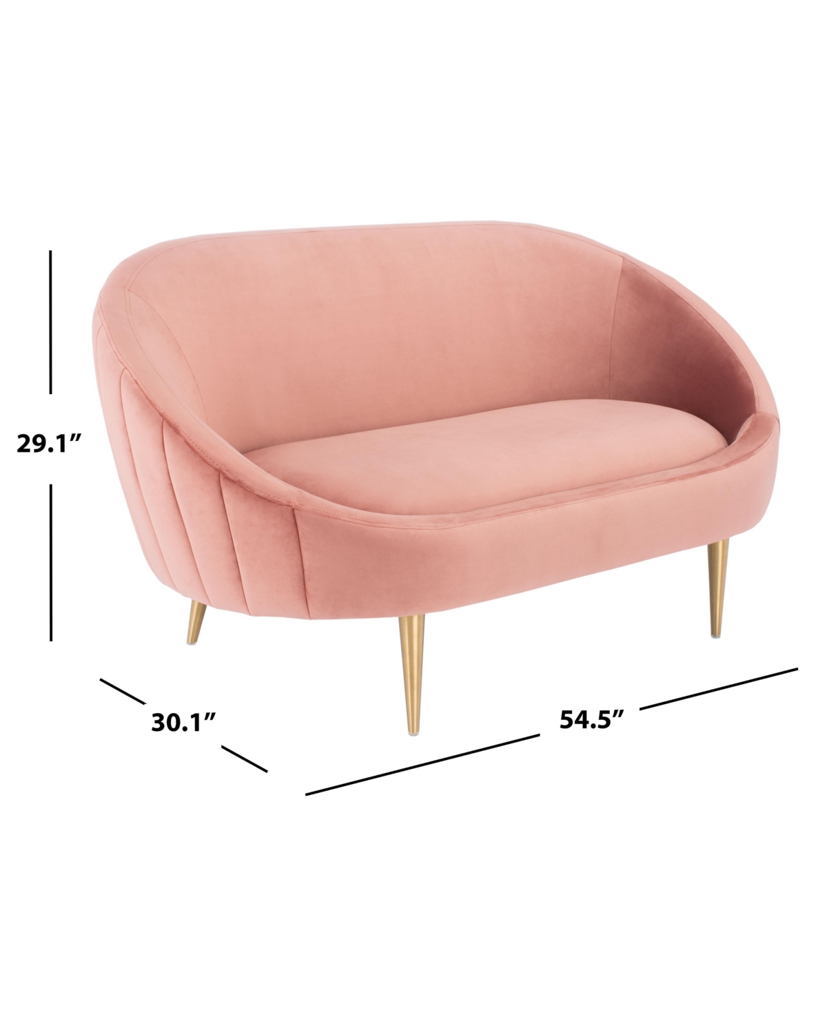 Razia Channel Tufted Loveseat - Gold