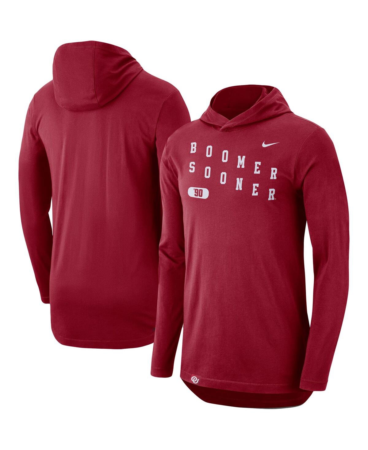 Nike Men's  Crimson Oklahoma Sooners Team Performance Long Sleeve Hoodie T-shirt
