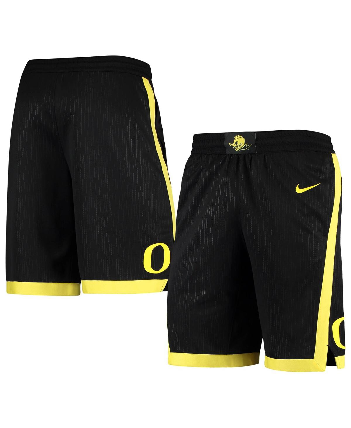 Shop Nike Men's  Black Oregon Ducks Logo Replica Performance Basketball Shorts