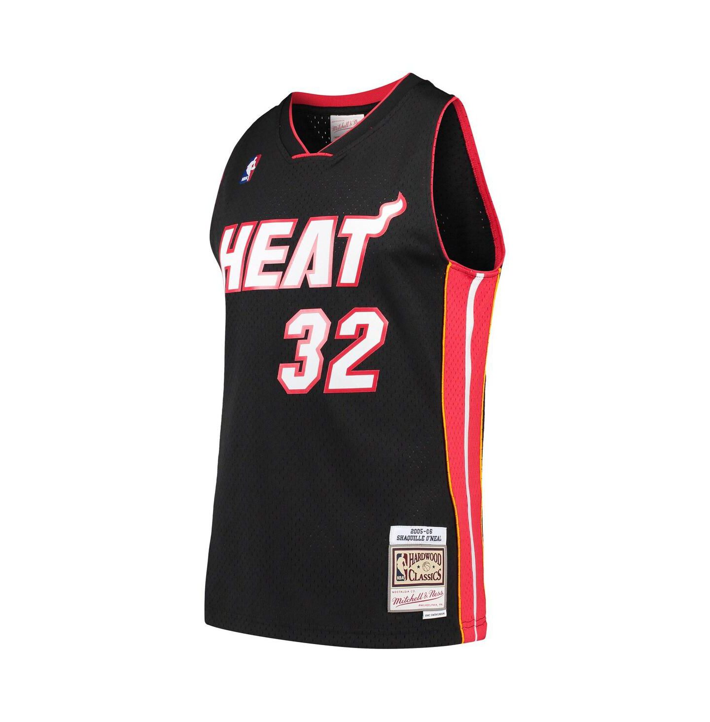 Топ Mitchell & Ness Shaquille O'Neal Miami Heat Hardwood Classics Swingman Jersey - Black — фото 3
