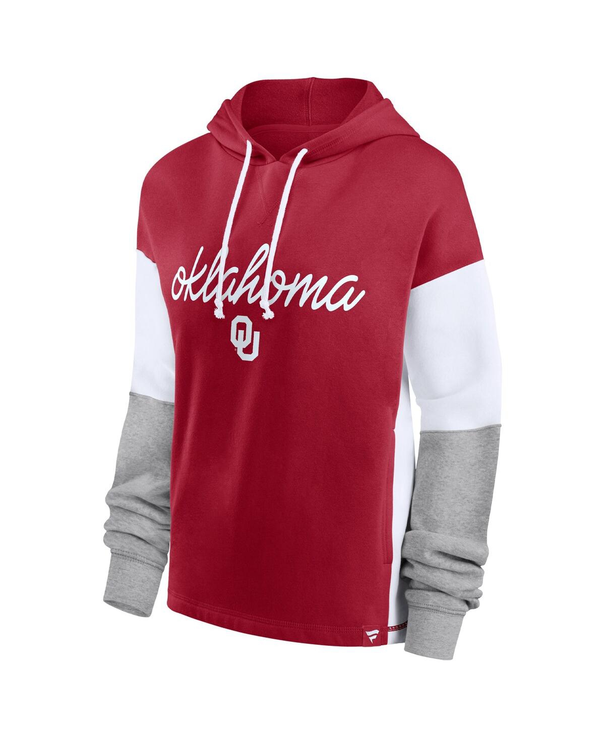 Fanatics Branded Crimson Oklahoma Sooners Play It Safe Colorblock Pullover Hoodie In Crimson
