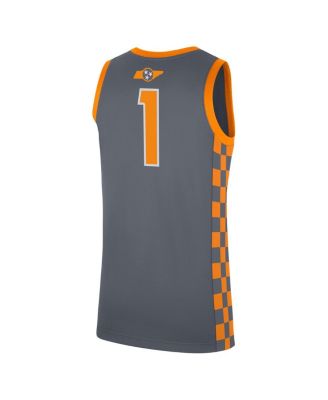 Men's #1 Gray Tennessee Volunteers Replica Jersey