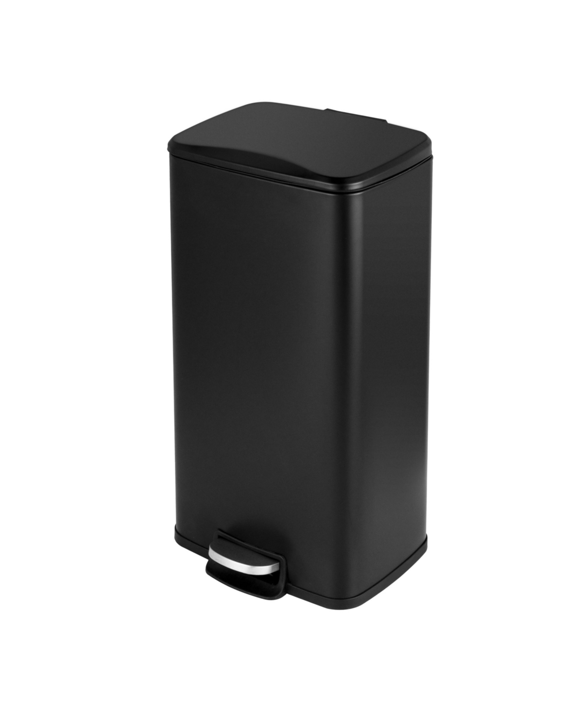 Mega Casa 8 Gal./30 Liter Rectangular Mattstep-on Trash Can for kitchen - Black