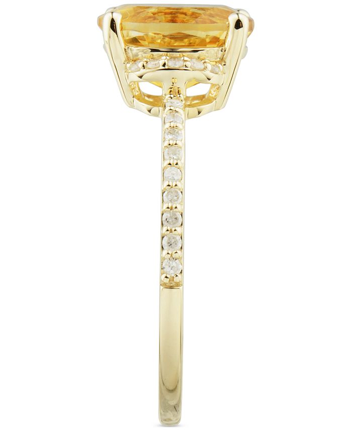 Macy's Citrine (1-5/8 ct. t.w.) & Diamond (1/8 ct. t.w.) Ring in 14k ...
