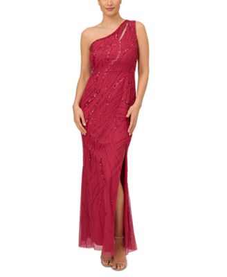Adrianna Papell - Women's Beaded One-Shoulder Gown