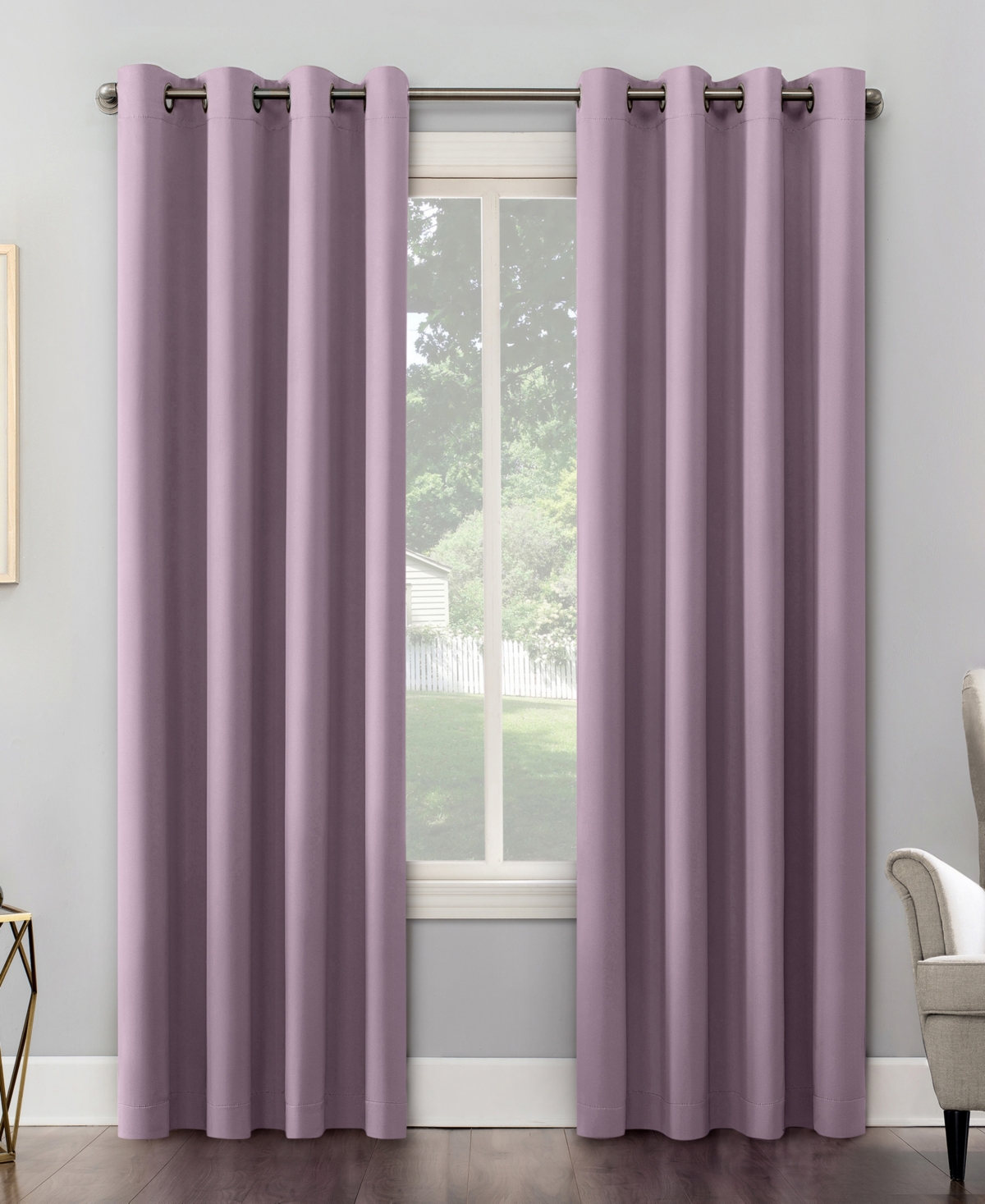 Sun Zero Saxon 54" X 95" Blackout Curtain Panel In Lavender
