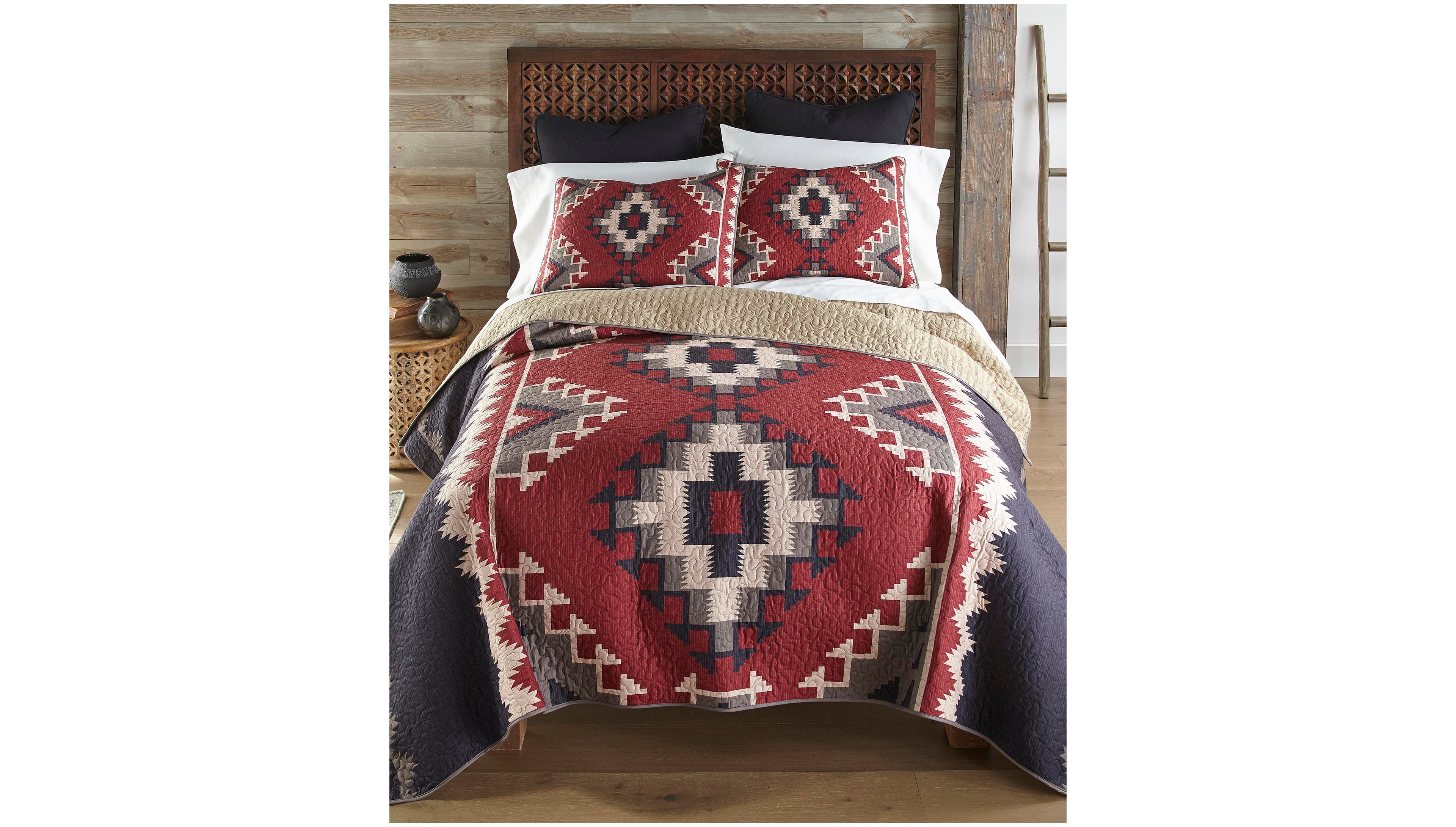Donna Sharp Mojave Red 3 Piece Quilt Set, Queen